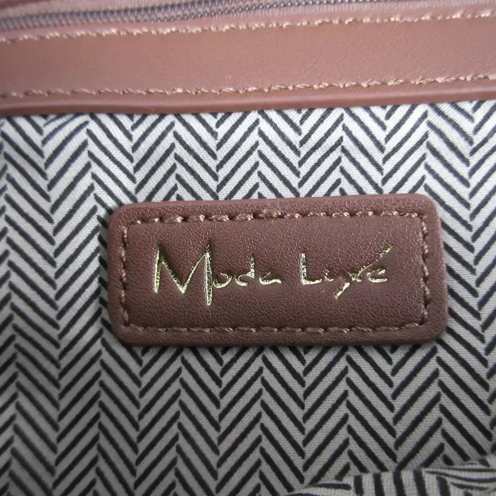 Moda Luxe Hobo Bag Womens Medium Tan Suede Faux Leather Magnetic Closure